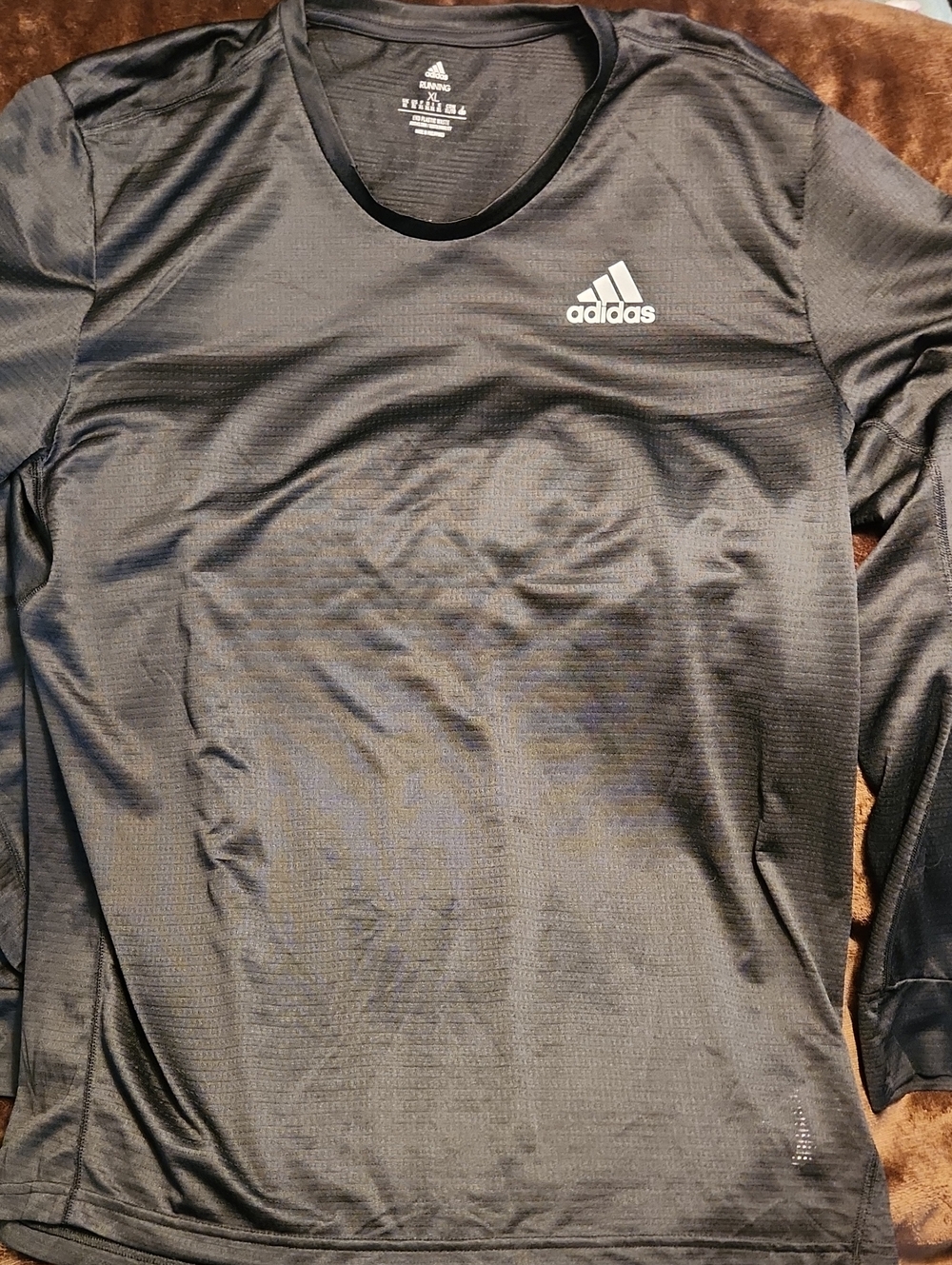adidas Black Long Sleeve Athletic Crew Shirt Size Xl